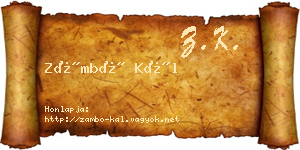 Zámbó Kál névjegykártya