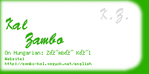 kal zambo business card